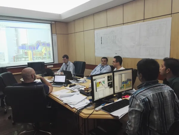 At 3D model review in Linde Engineering India, Vadodara